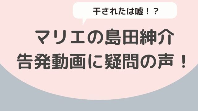 マリエの島田紳介への告発動画に疑問の声 枕を断ったから干されたは嘘だったことが発覚 Hina Choice